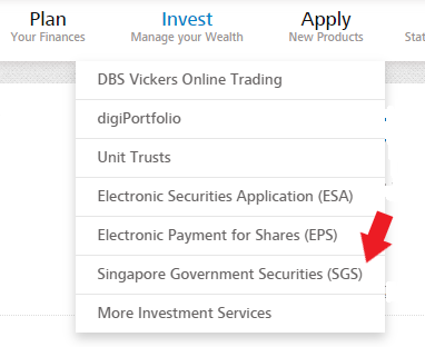 click on Singapore Government Securities (SGS)