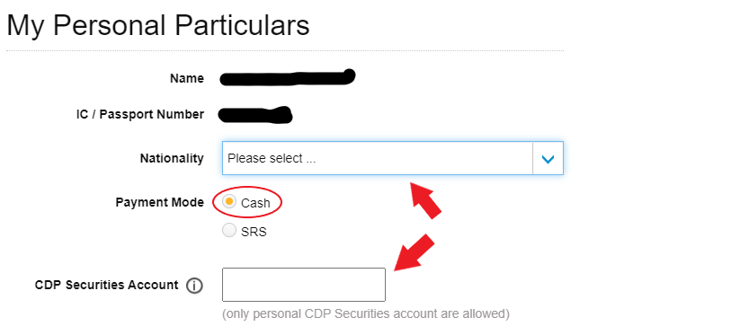 Select 'Cash'